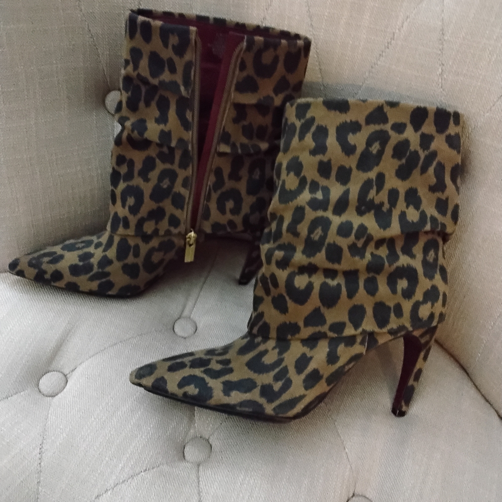 Vince Camuto Leopard Print Ankle Booties
